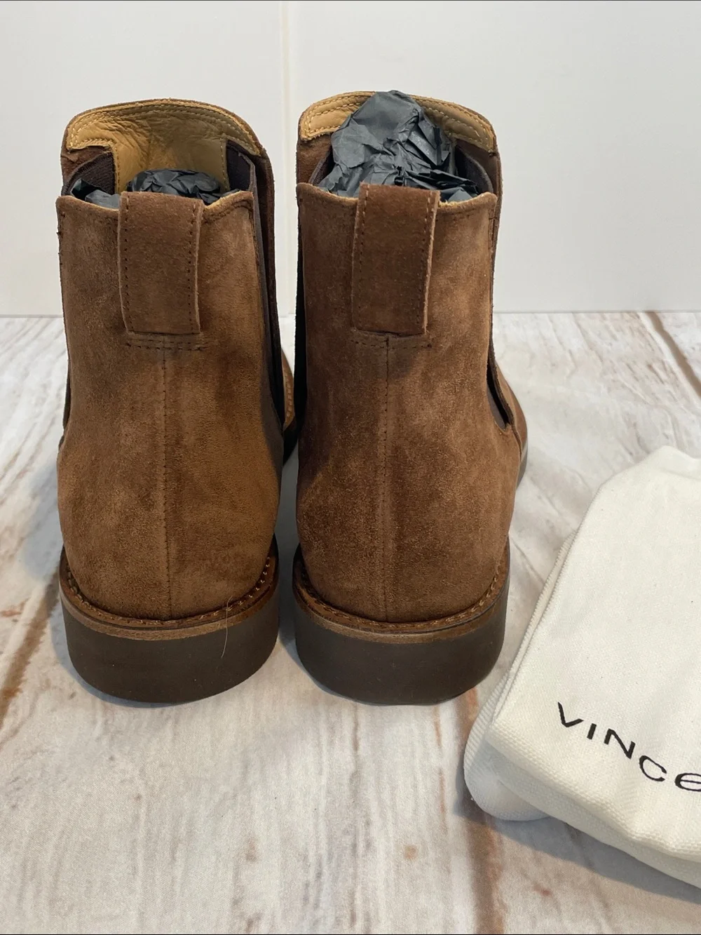 NEW Vince Men’s 7.5 Brown Suede Chelsea Boots Felix Classic